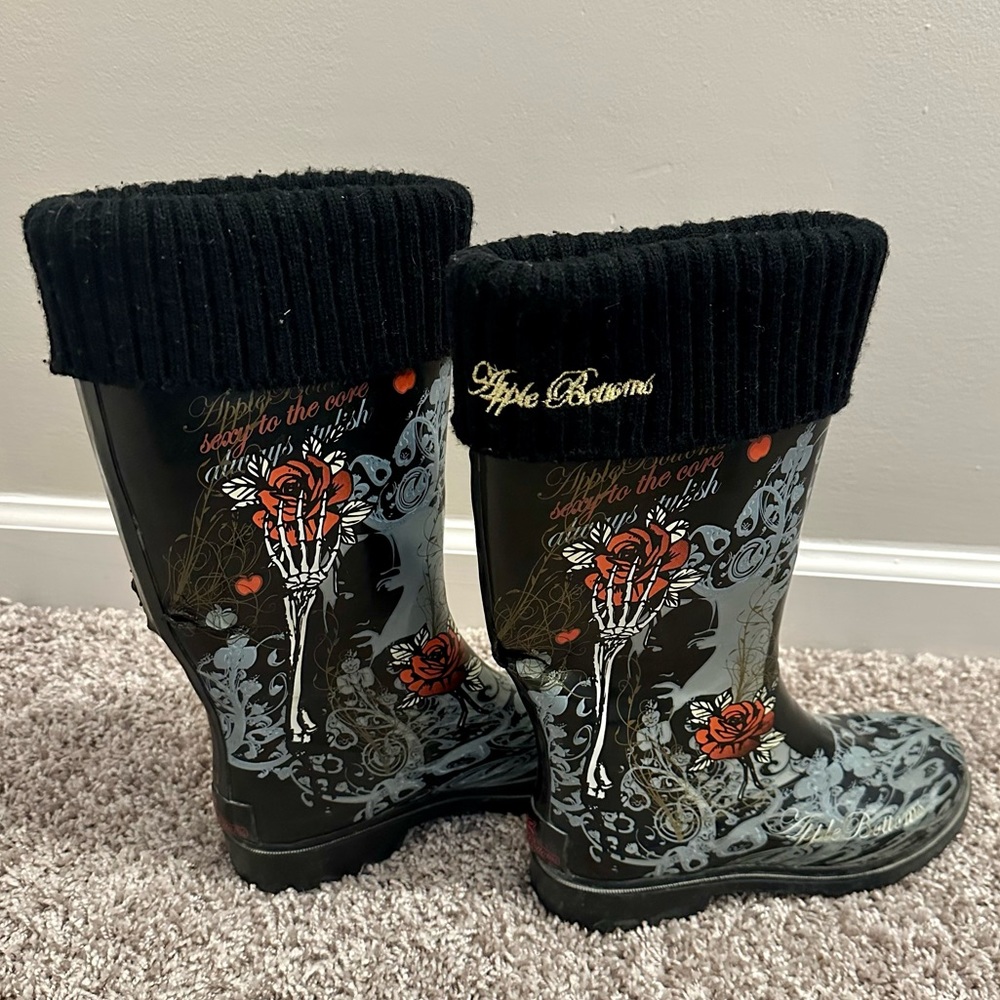 Rosie Apple Bottoms Rain Boots size 6 black